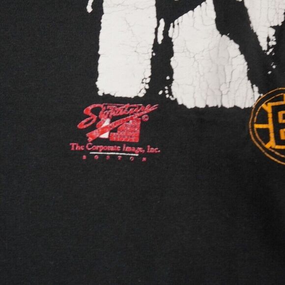 VTG Cam Neely Shirt Mens Large Black Face Off Bruins Signature Fruit Loom Flag - Picture 10 of 14
